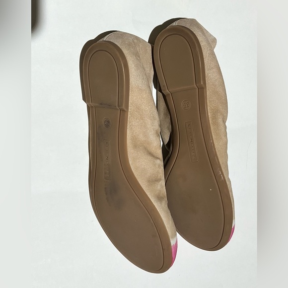 NWOT Leifnotes suede pink/beige watercolour dip dyed ballet flats,made in Italy. - Picture 4 of 16